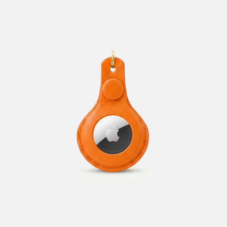 William Walker Porte-clés en cuir pour AirTag - Collier pour chien & Accessoire Amber (Orange)