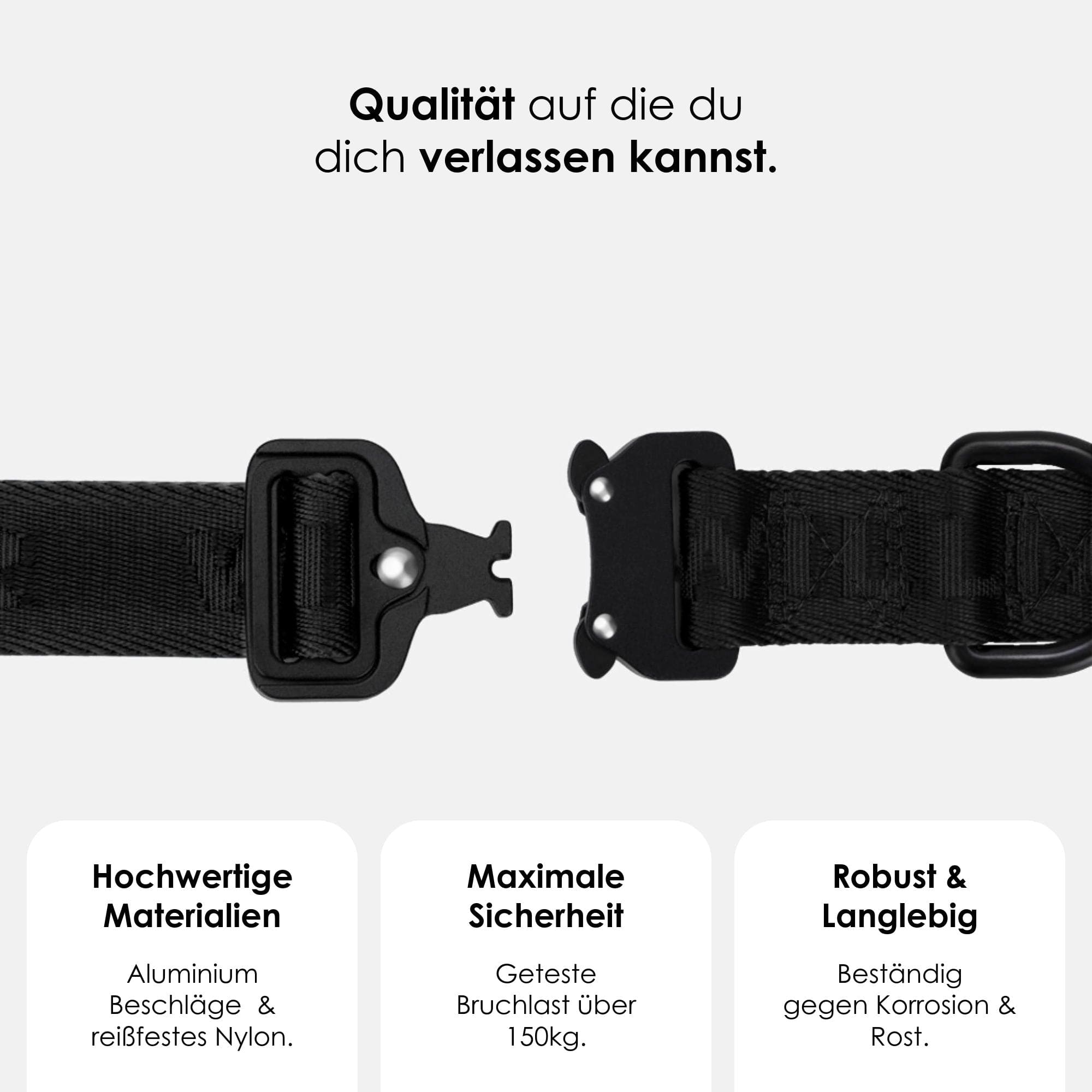 William Walker Jacquard Nylon Hundehalsband Nero (schwarz)