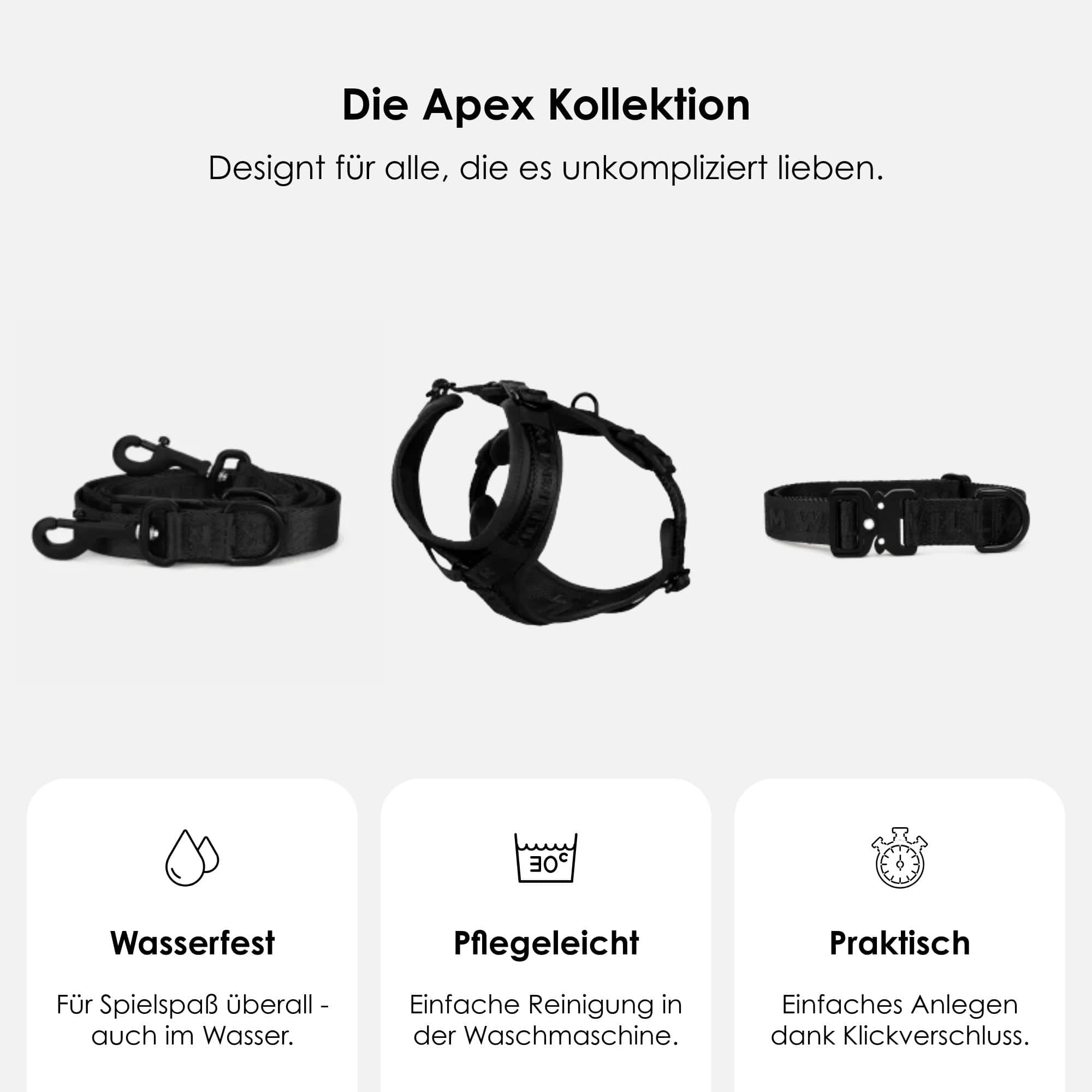 William Walker Jacquard Nylon Hundehalsband Nero (schwarz)