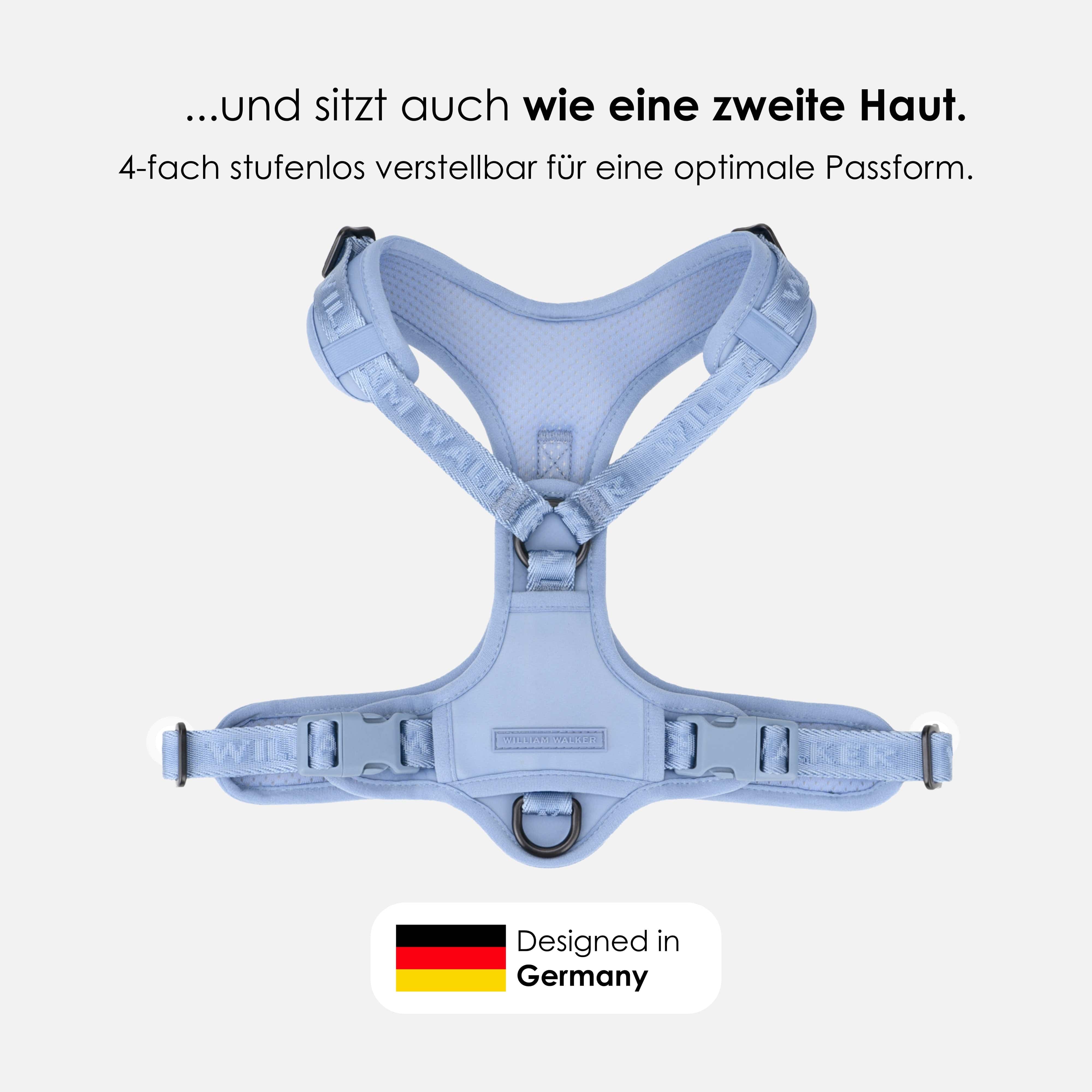 William Walker Hochwertiges Y-Hundegeschirr Sky (blau)