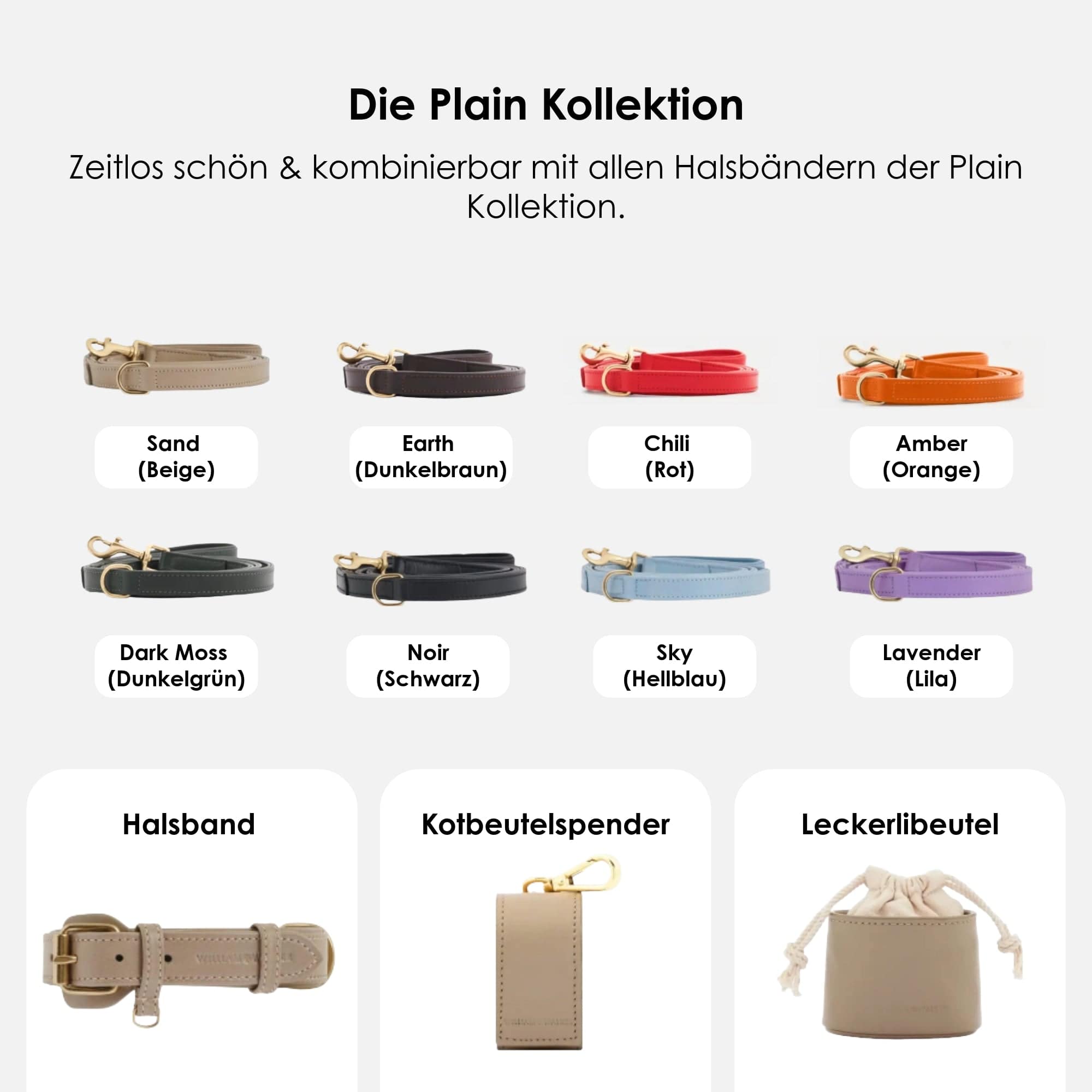 William Walker Hochwertige Leder Hundeleine Sand (Beige)