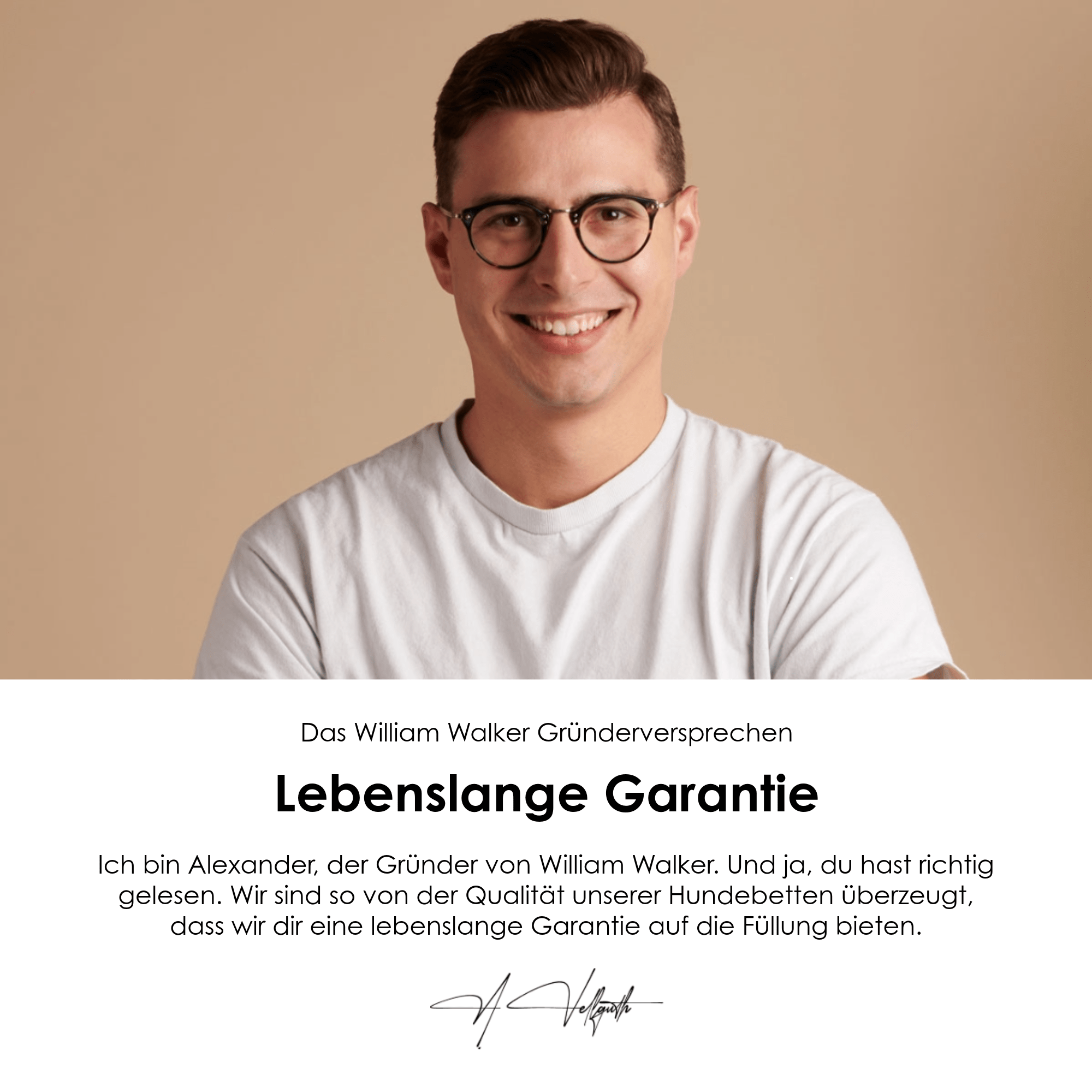 William Walker Orthopädisches Hundebett Sand (Beige)