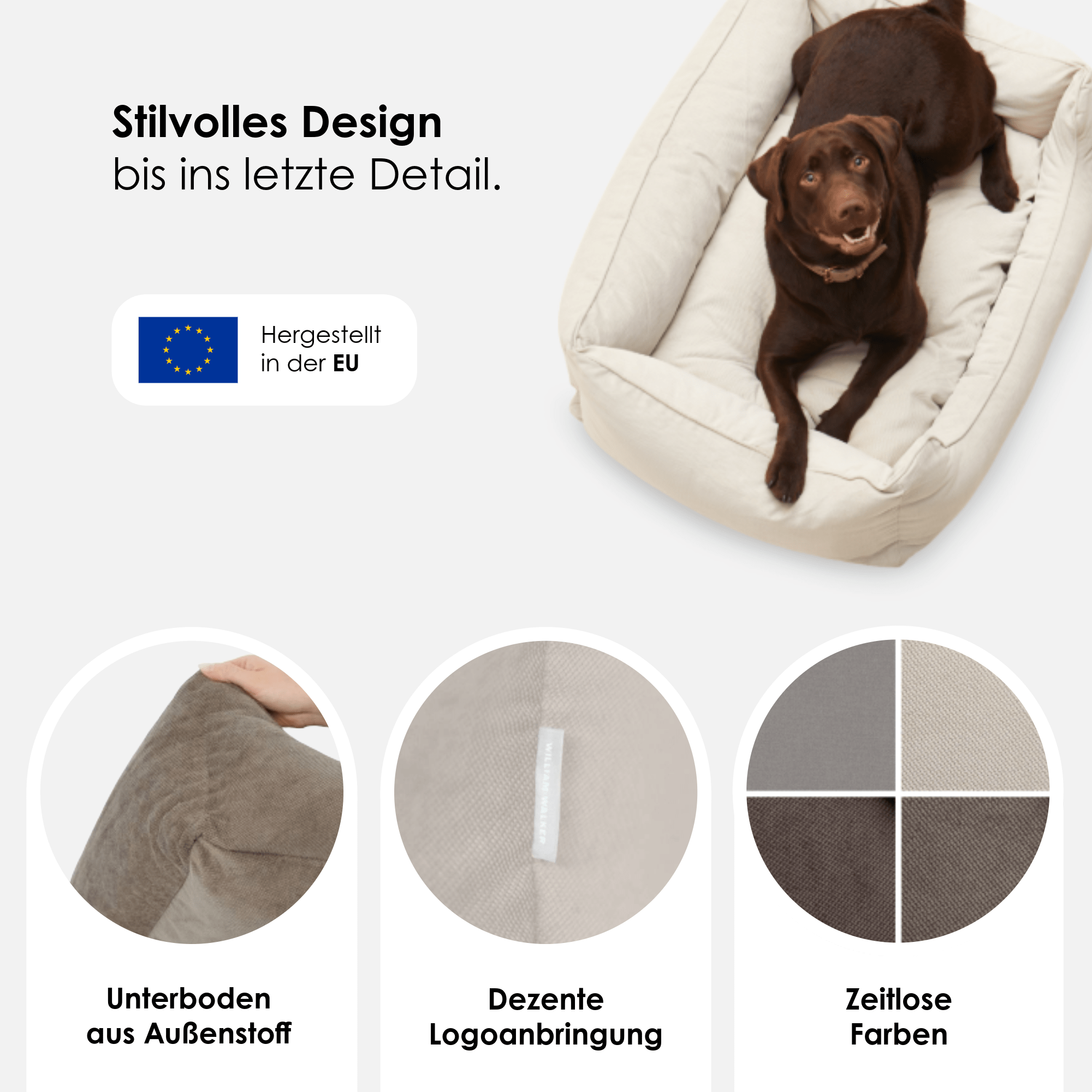 William Walker Orthopädisches Hundebett Sand (Beige)