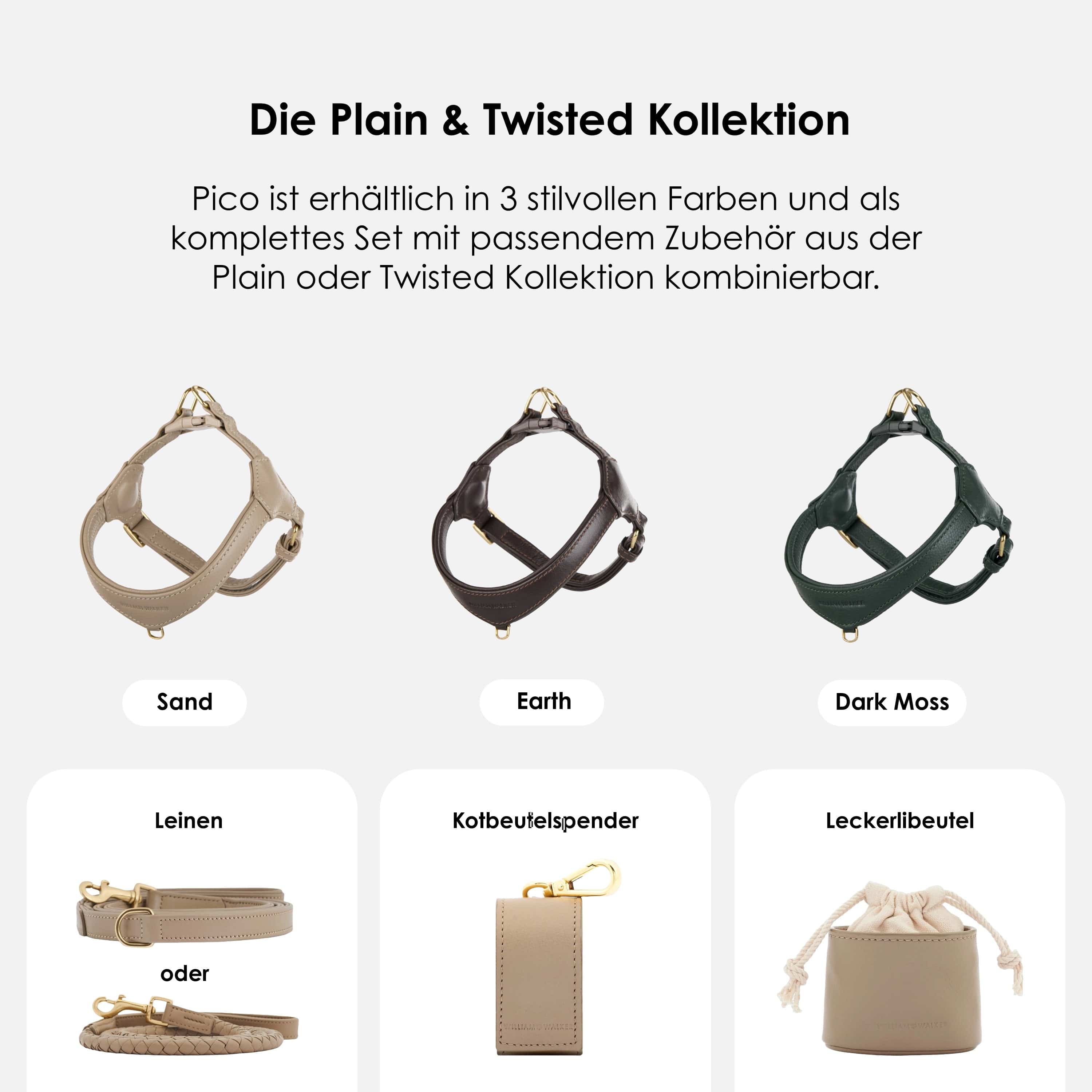 William Walker Step-In Leder Geschirr Pico für kleine Hunde