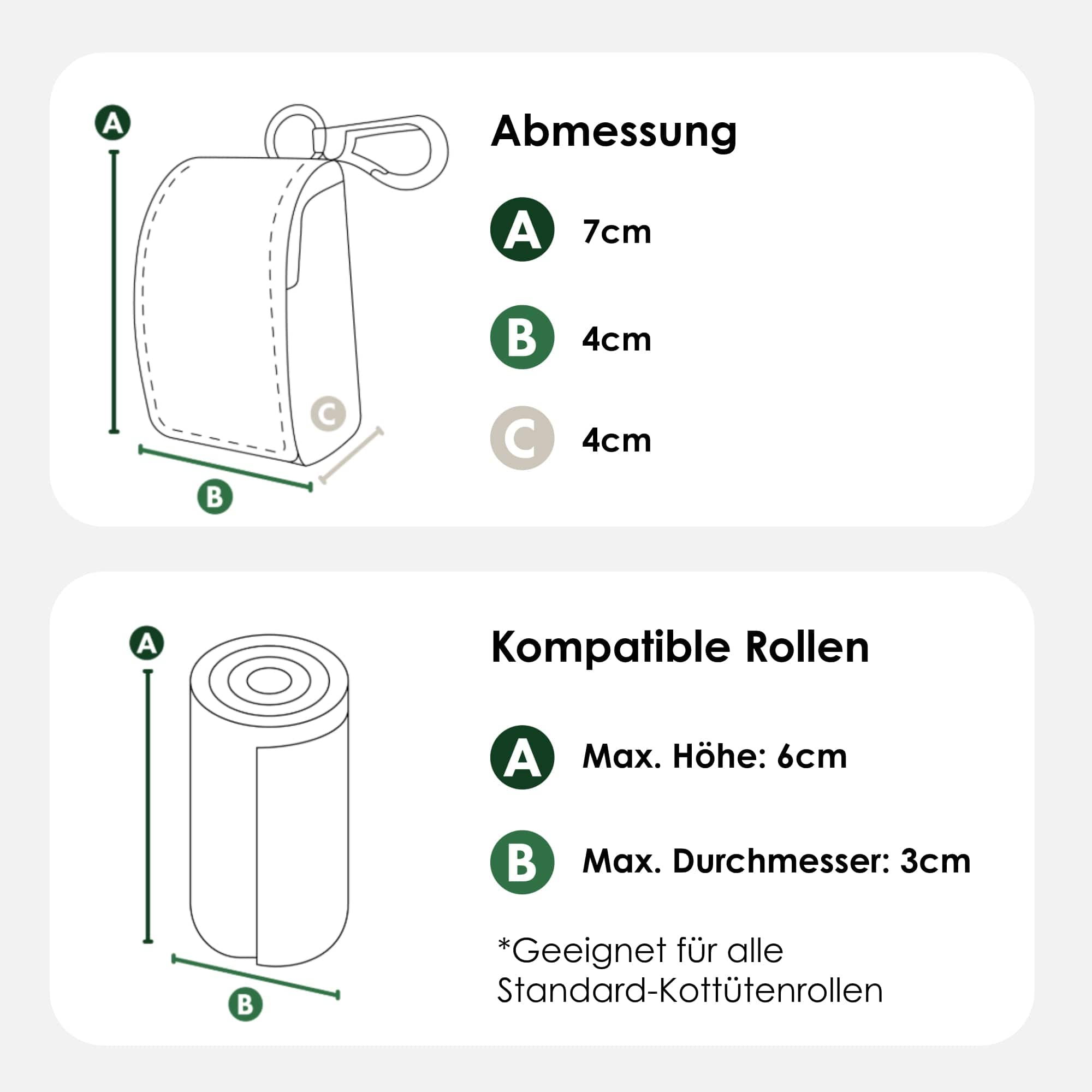 William Walker Kotbeutelspender Dark Moss (Waldgrün)