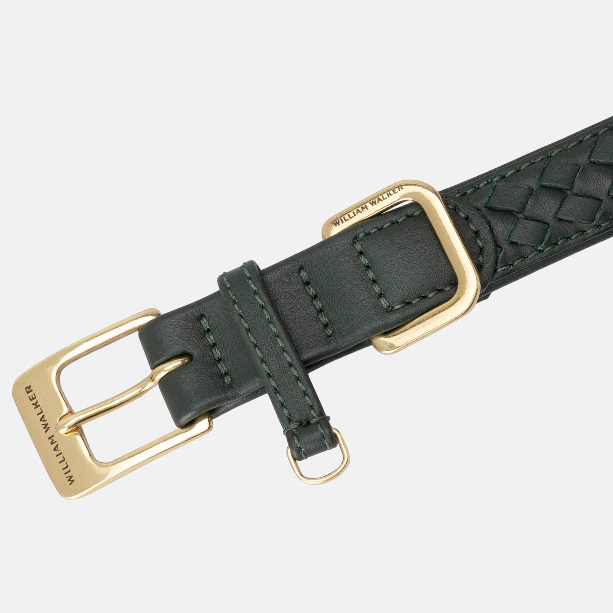 William Walker Leder Hundehalsband Prestige Forest (Waldgrün)