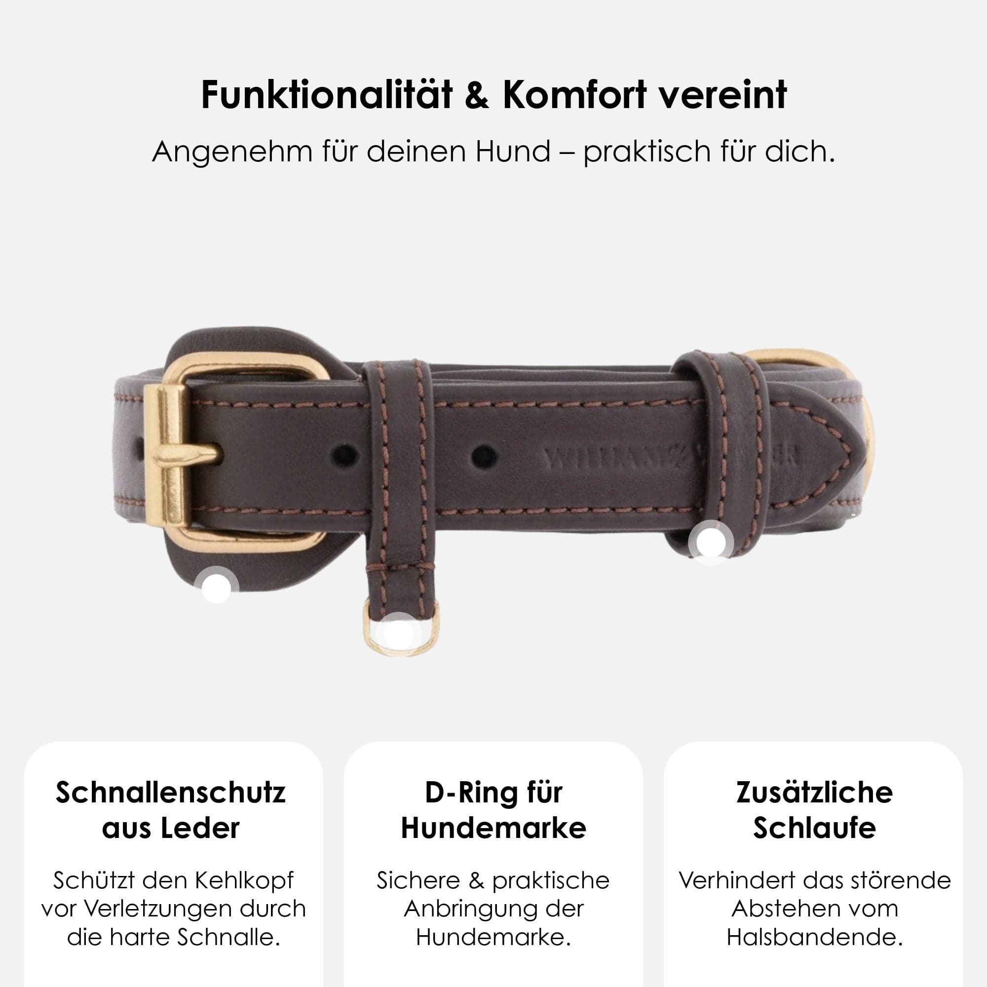 William Walker Leder Hundehalsband Earth (Braun)