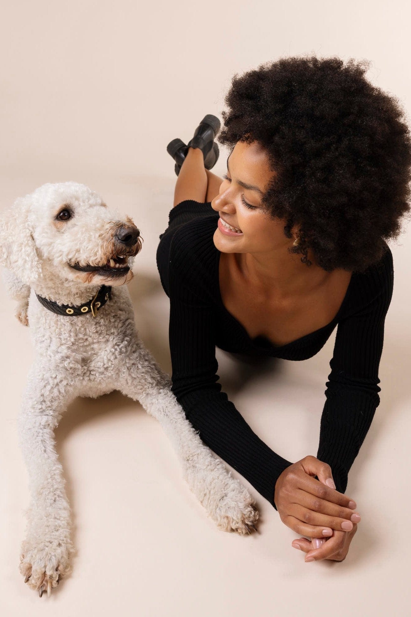 Prestige Nero Lederhundehalsband in schwarz von William Walker 