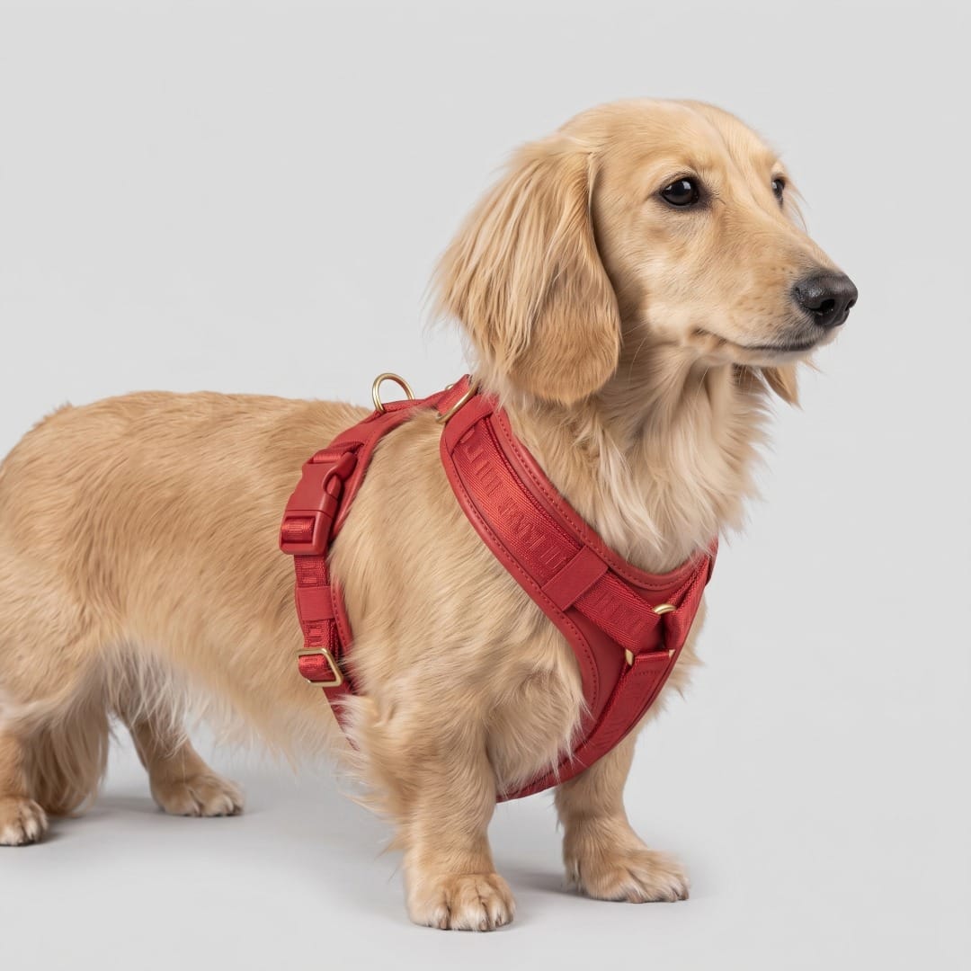 William Walker Premium Leather Y-Harness Plain Chili (rot) / XS