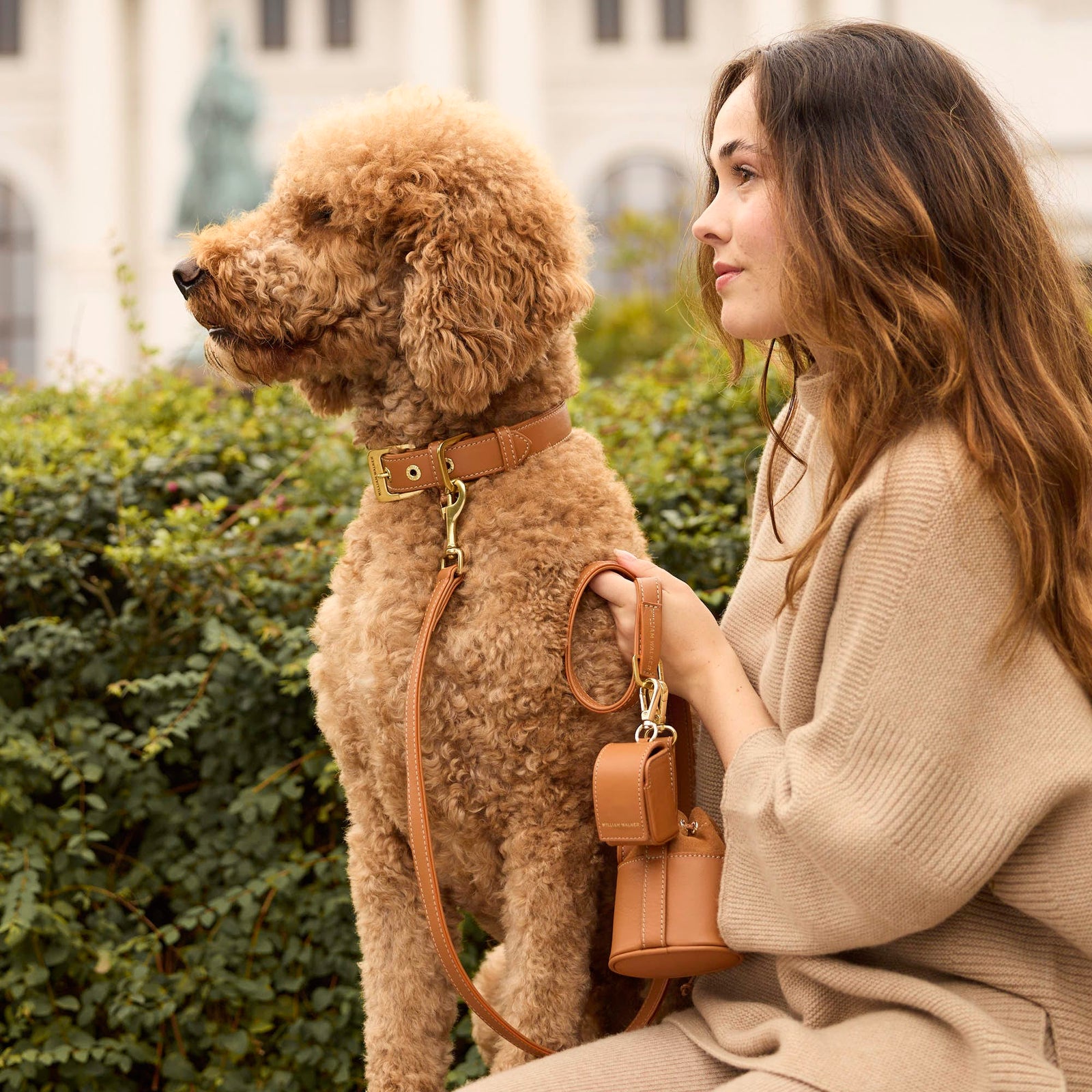 William Walker Glattleder Hundehalsband Caramel