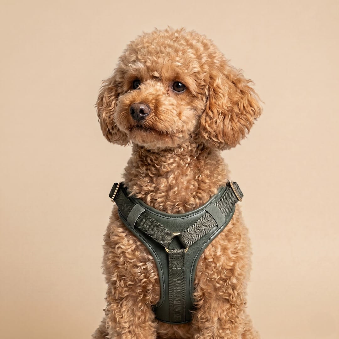 William Walker Premium Leather Y-Harness Plain Dark Moss (dark green) / XS