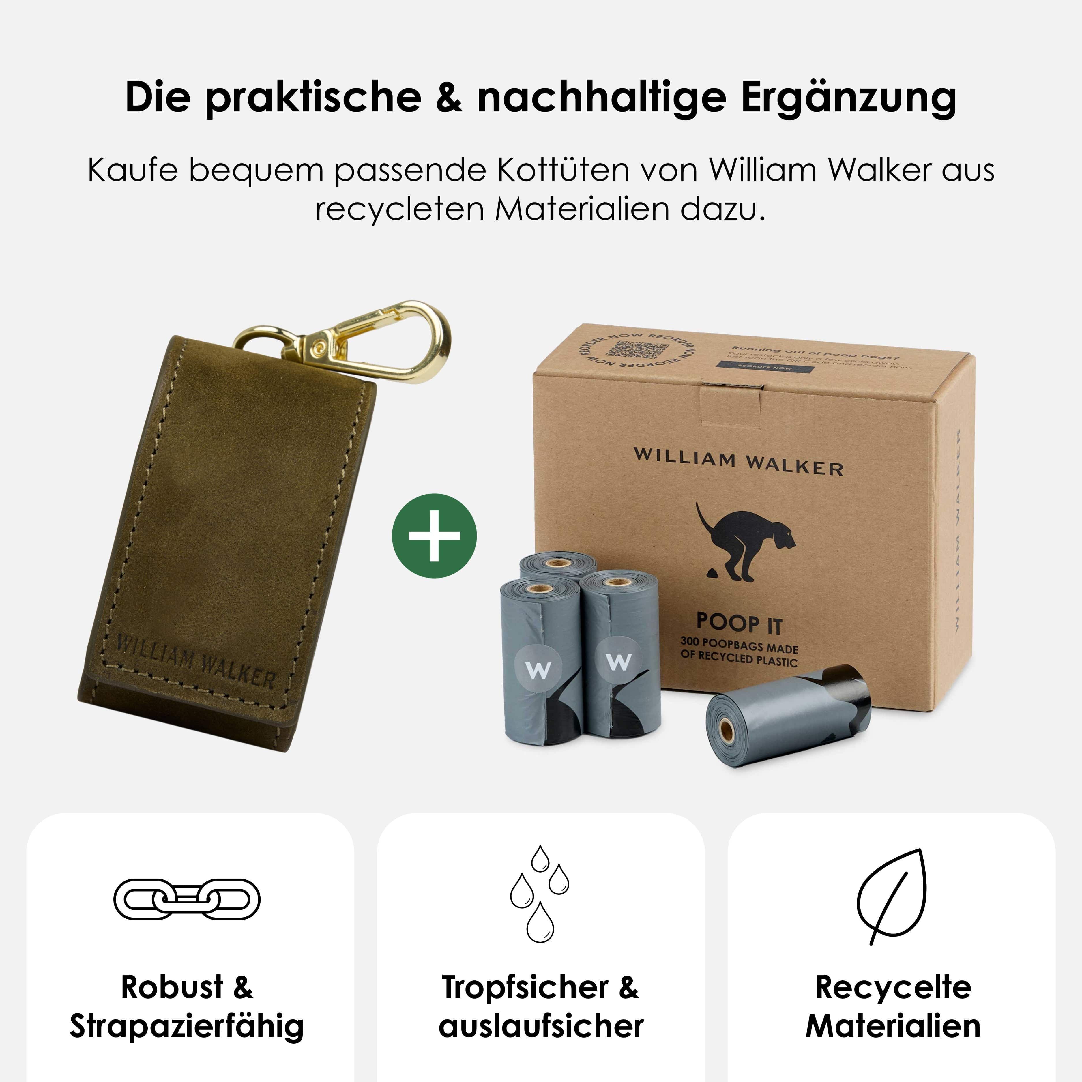 William Walker Kotbeutelspender aus wasserfestem Nubukleder