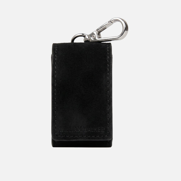 Porta sacchetti igienici in pelle nubuck impermeabile Nero (Nero)