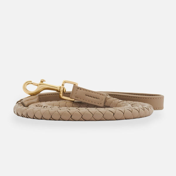 Guinzaglio per cani in pelle di alta qualità Twisted Sand (Beige)