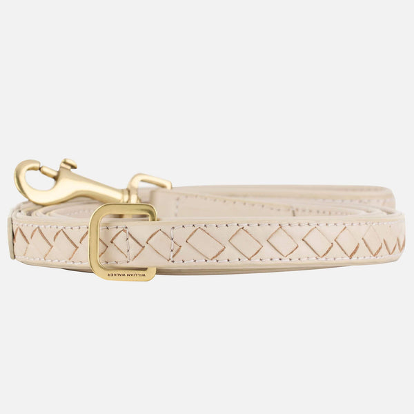 Guinzaglio per cani in pelle di alta qualità Prestige Almond (Beige)
